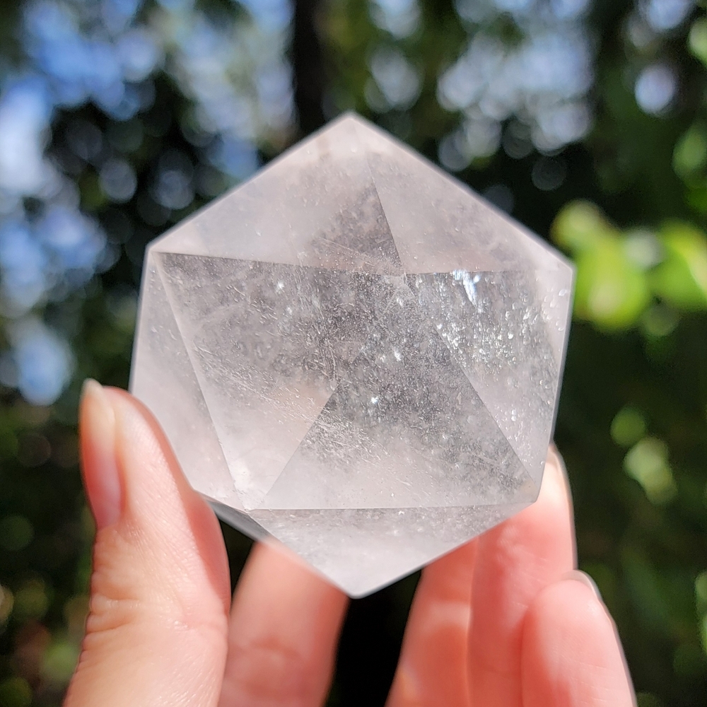 NEW 50.4MM CLEAR QUARTZ MERKABA SPHERE